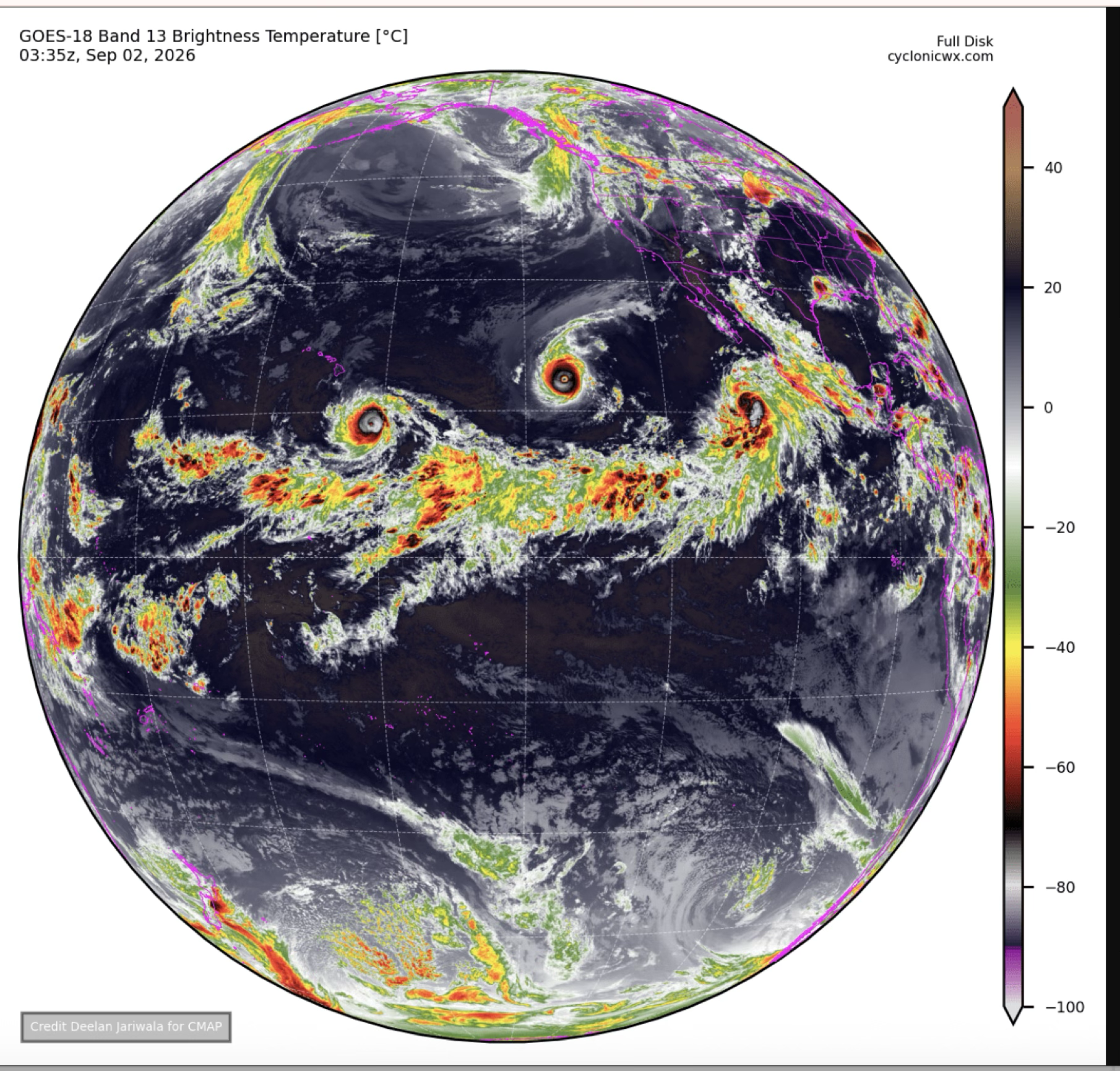 Central Pacific ocean near Hawaii