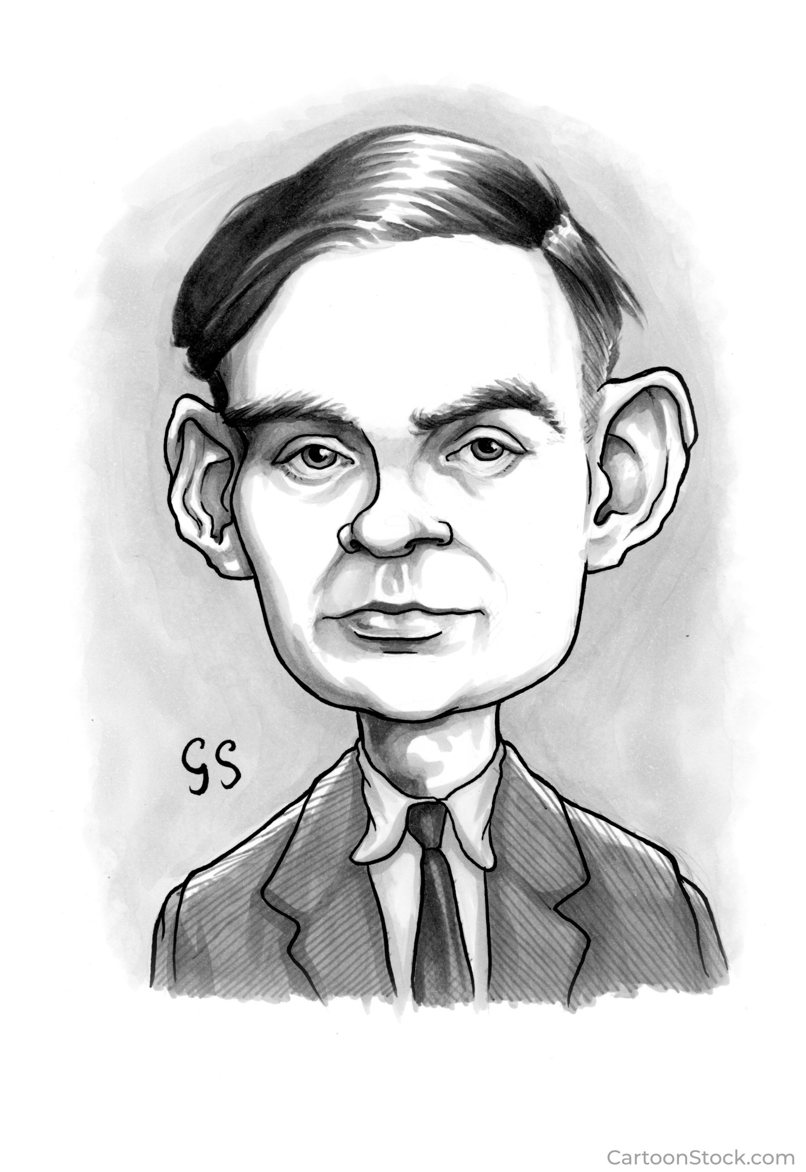 Alan Turing caricature by Gareth Southwell